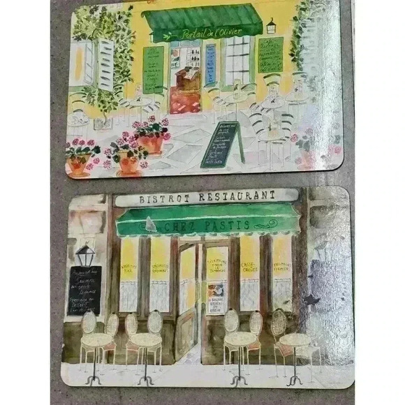 Set of 4-Jason-"Bistro"-Cork Mats-Green - Picture 1 of 3
